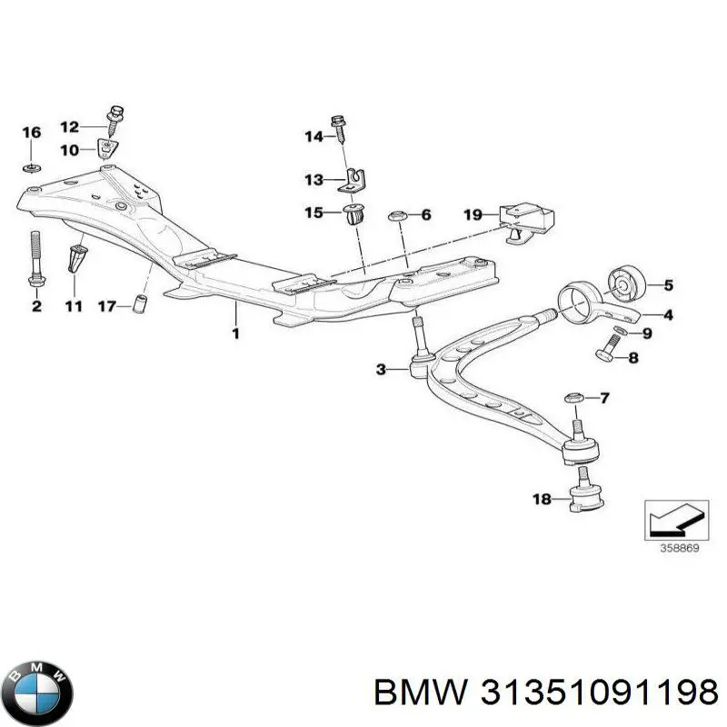 31351091198 BMW Стабілізатор передньої підвіски