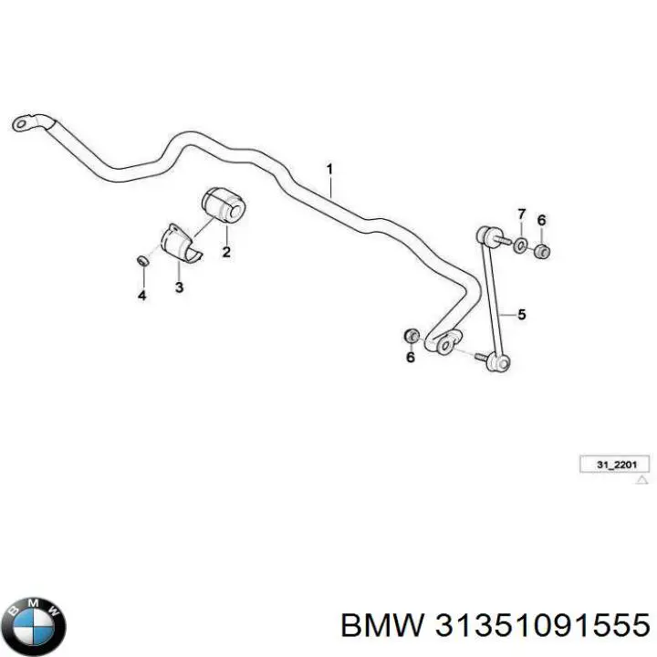 31351091555 BMW втулка стабілізатора переднього