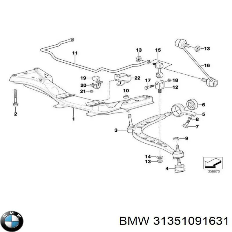 Купити 31351091631 BMW Стабілізатор поперечної стійкості передній