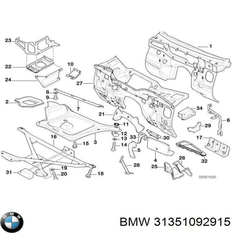 Подушка стабілізатора BMW 31351092915 ціна, від 36.35 USD