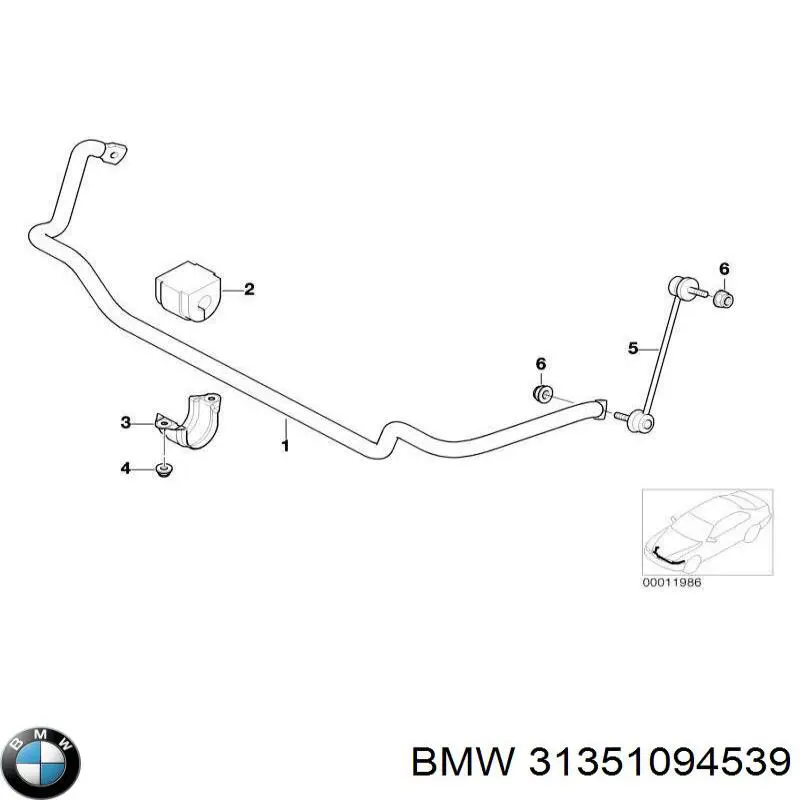 Стабілізатор передній стійкості на BMW 3 (E46)