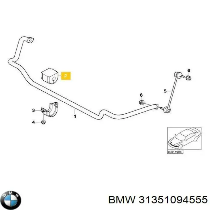 Подушка стабілізатора BMW 31351094555 ціна, від 6.70 USD