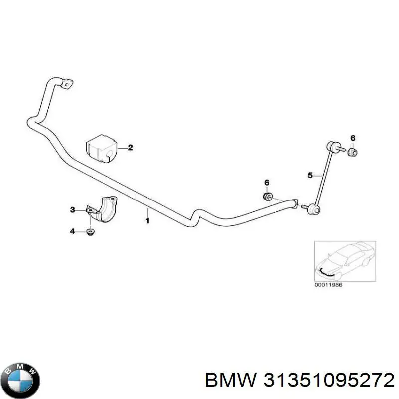 Стабілізатор поперечної стійкості передній на BMW 3 (E46)