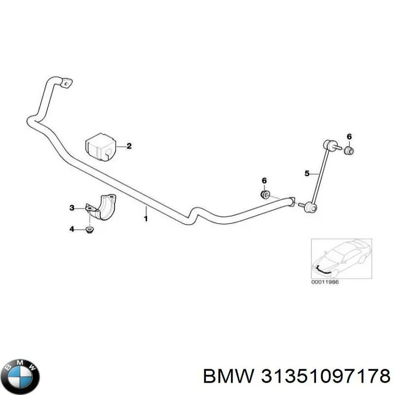 Купити 31351097178 BMW Стабілізатор поперечної стійкості передній