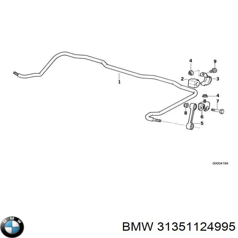 Купити 31351124995 BMW Хомут кріплення втулки стабілізатора, заднього