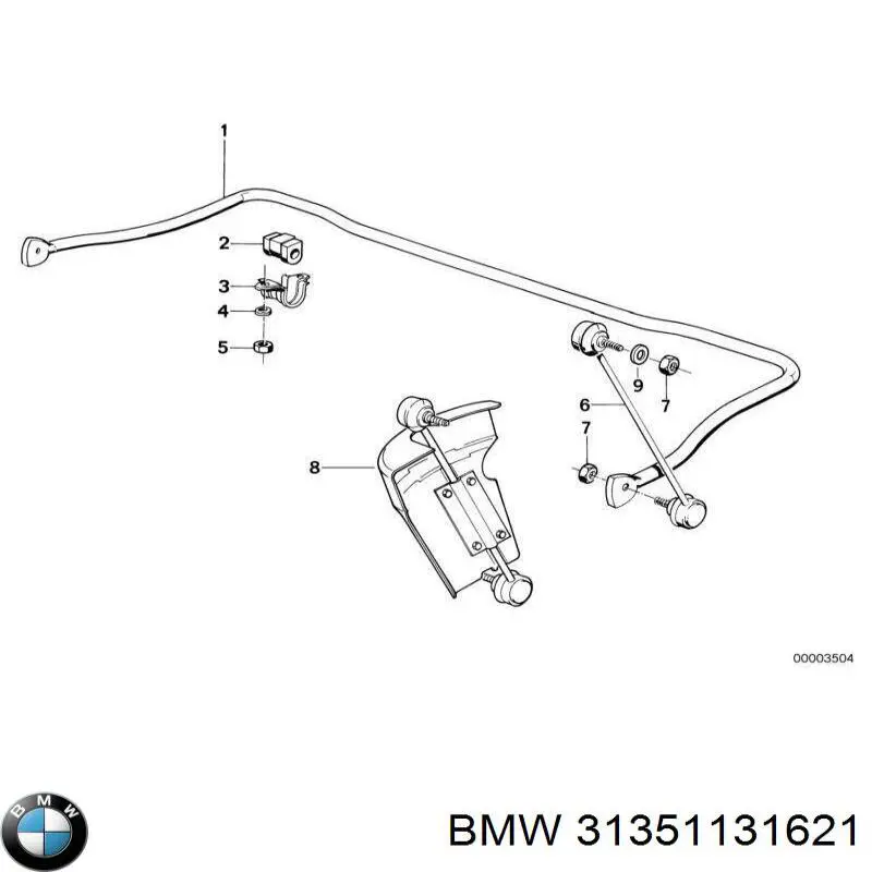 31351131621 BMW втулка стабілізатора переднього
