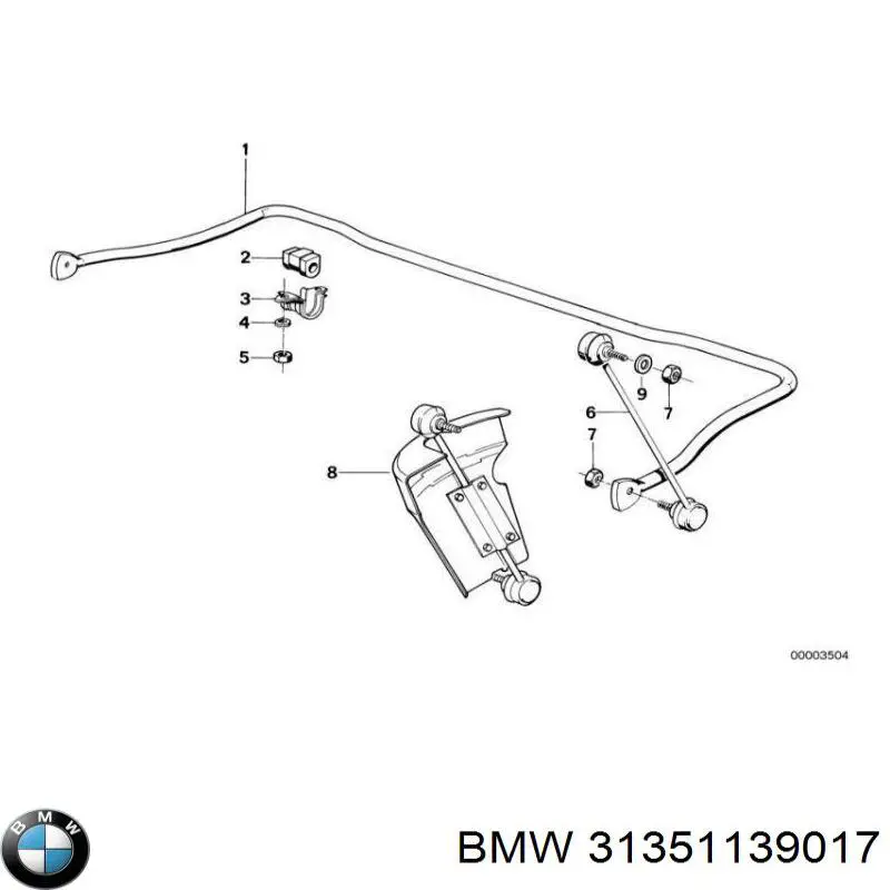 Стабілізатор передній стійкості BMW 31351139017 ціна, від 471.69 USD