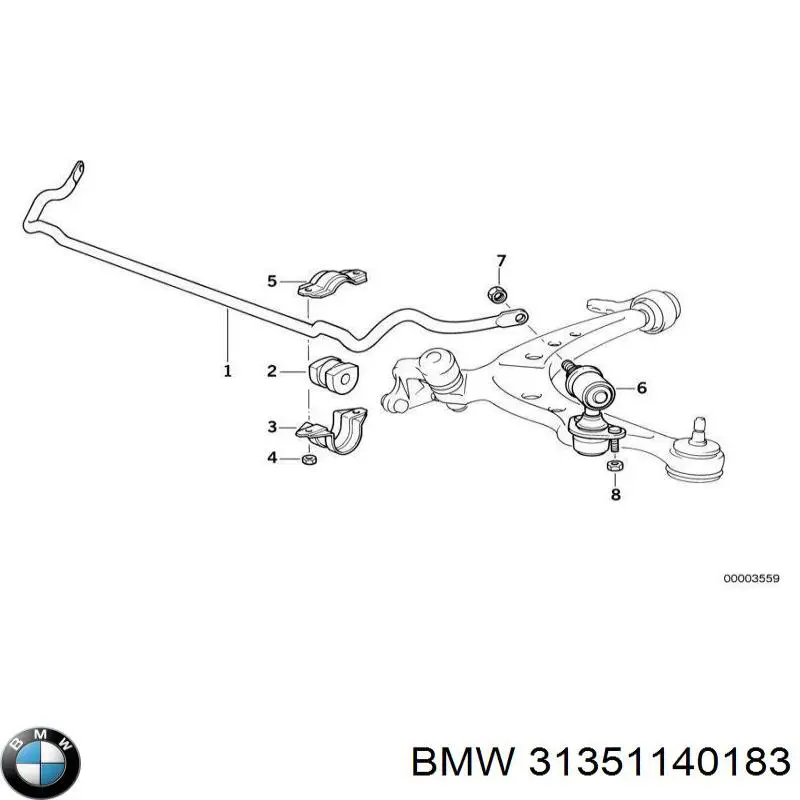 Стійка стабілізатора переднього 31351140183 BMW