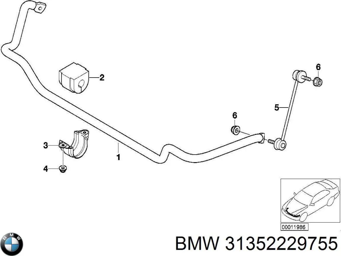 31352229755 BMW Стабілізатор передньої підвіски