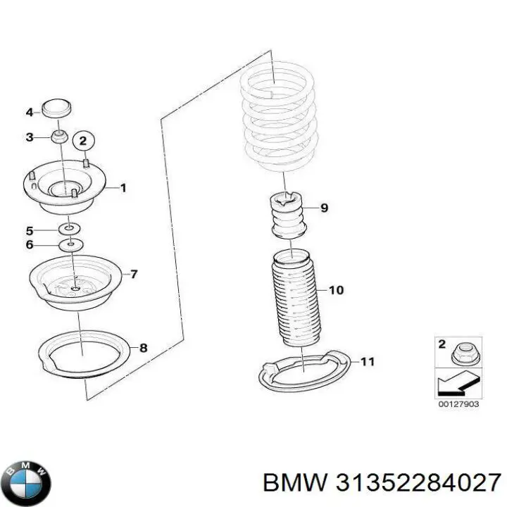 Купити 31352284027 BMW Опора амортизатора заднього