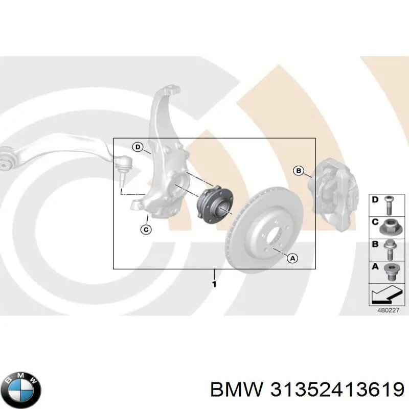 Опора стійки амортизатора переднього BMW 31352413619 ціна, від 184.91 USD