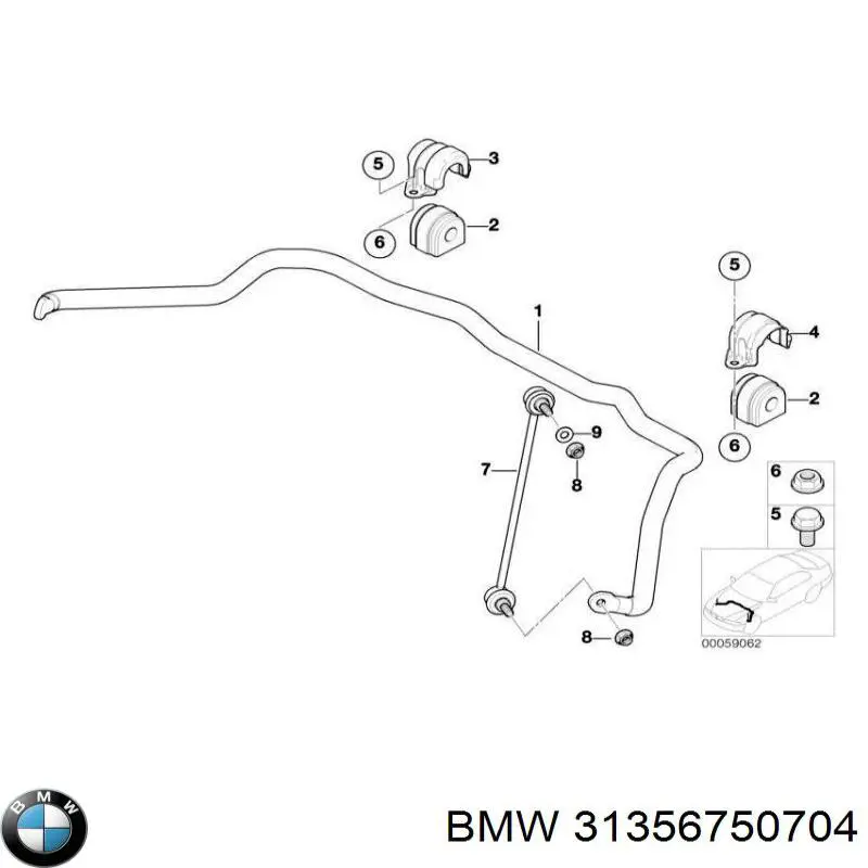 31356750704 BMW стійка стабілізатора переднього, права