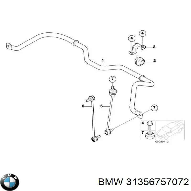 31356757072 BMW Стабілізатор передньої підвіски