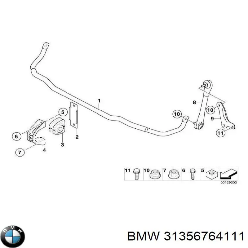 Стабілізатор задній 31356764111 BMW