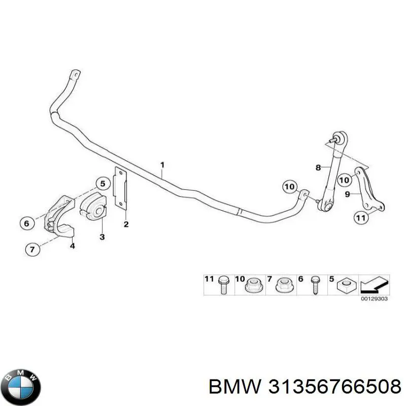 Стабілізатор передній стійкості BMW 31356766508 ціна, від 87.95 USD