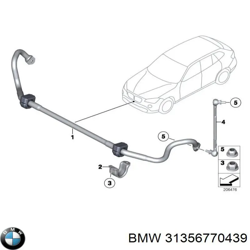 31356793311 BMW Стабілізатор передньої підвіски