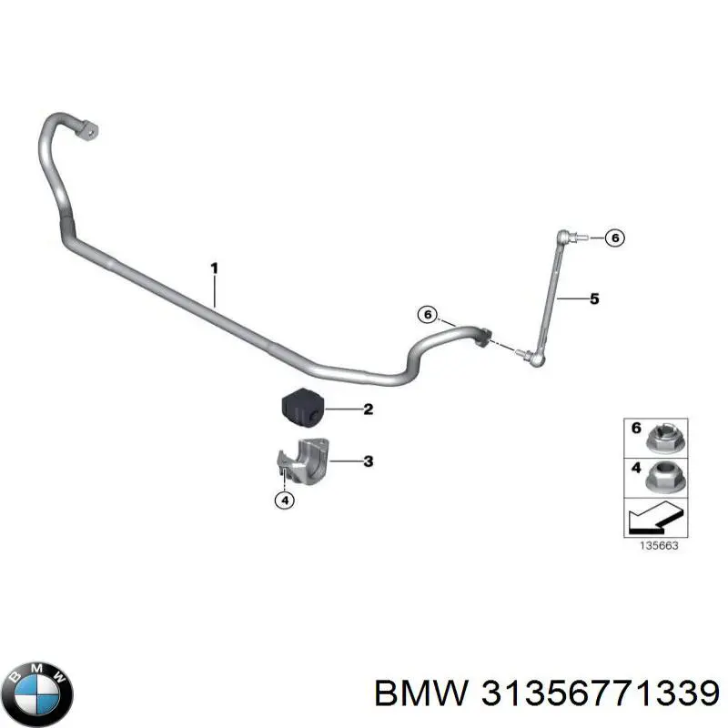 Стабілізатор передній стійкості BMW 31356793190 ціна, від 38.01 USD
