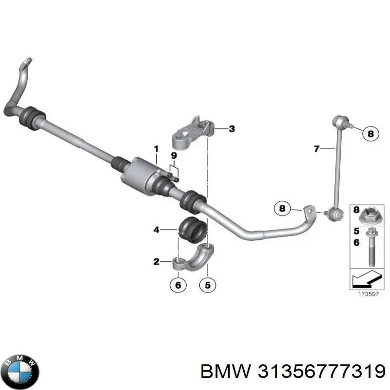 Купити 31356777319 BMW Тяжка стабілізатора переднього
