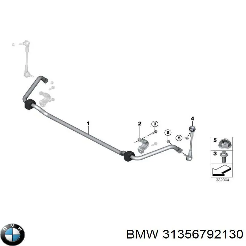 Стабілізатор передній стійкості BMW 31356792130 ціна, від 58.33 USD