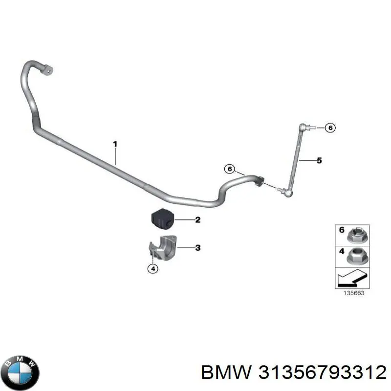 31356793312 BMW Стабілізатор передньої підвіски