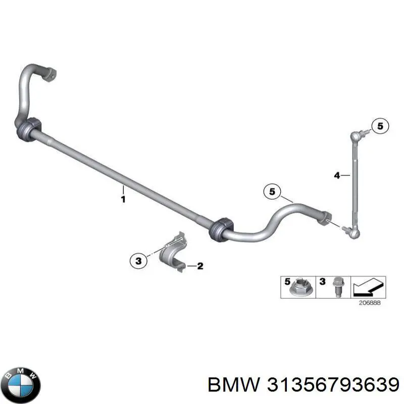 31356793639 BMW Стабілізатор передньої підвіски