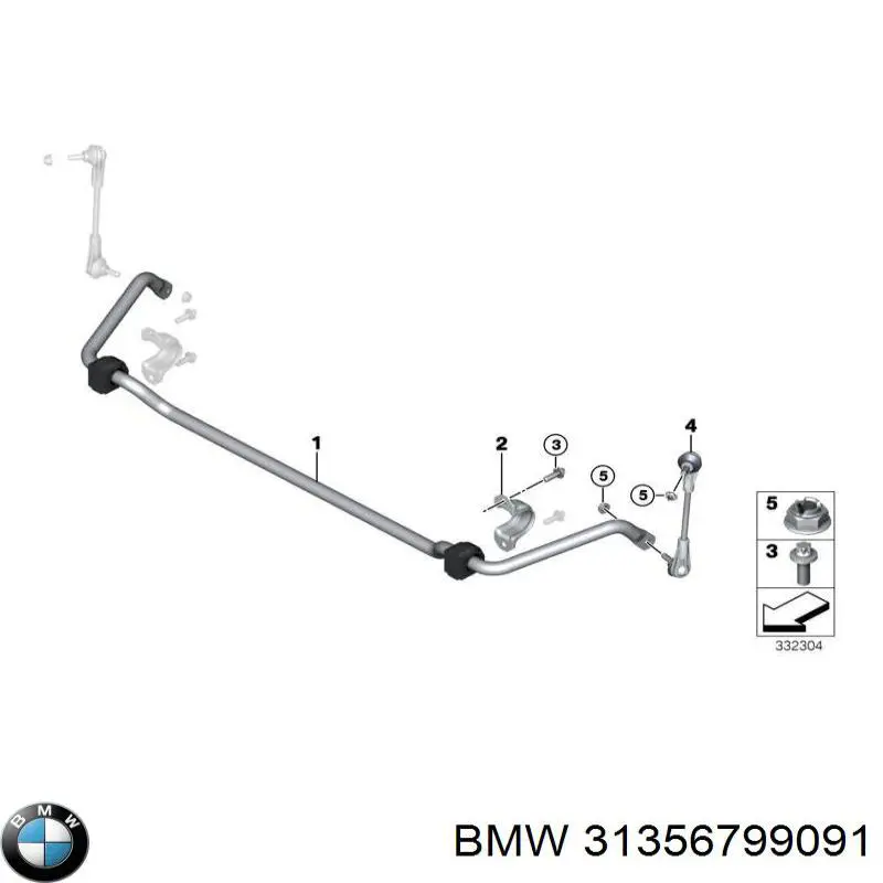 31356799091 BMW Стабілізатор передньої підвіски