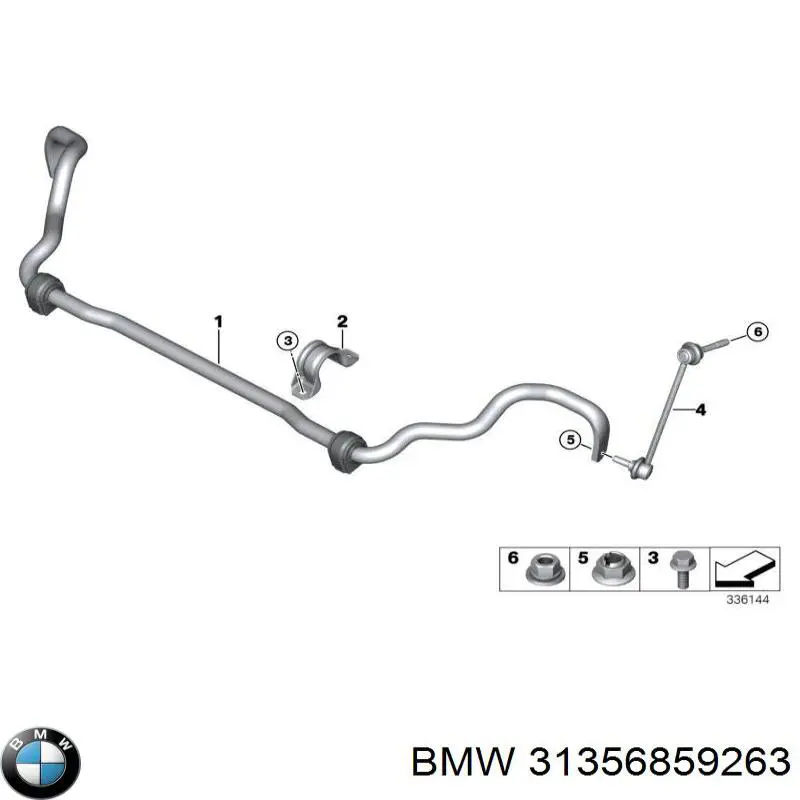 31356859263 BMW Хомут кріплення втулки стабілізатора, переднього