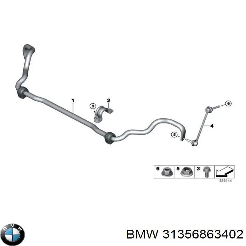 Стабілізатор передній стійкості BMW 31356863402 ціна, від 31.67 USD