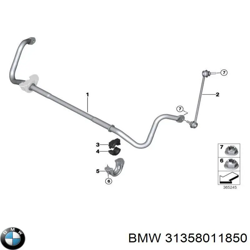 31358011850 BMW Стабілізатор передньої підвіски