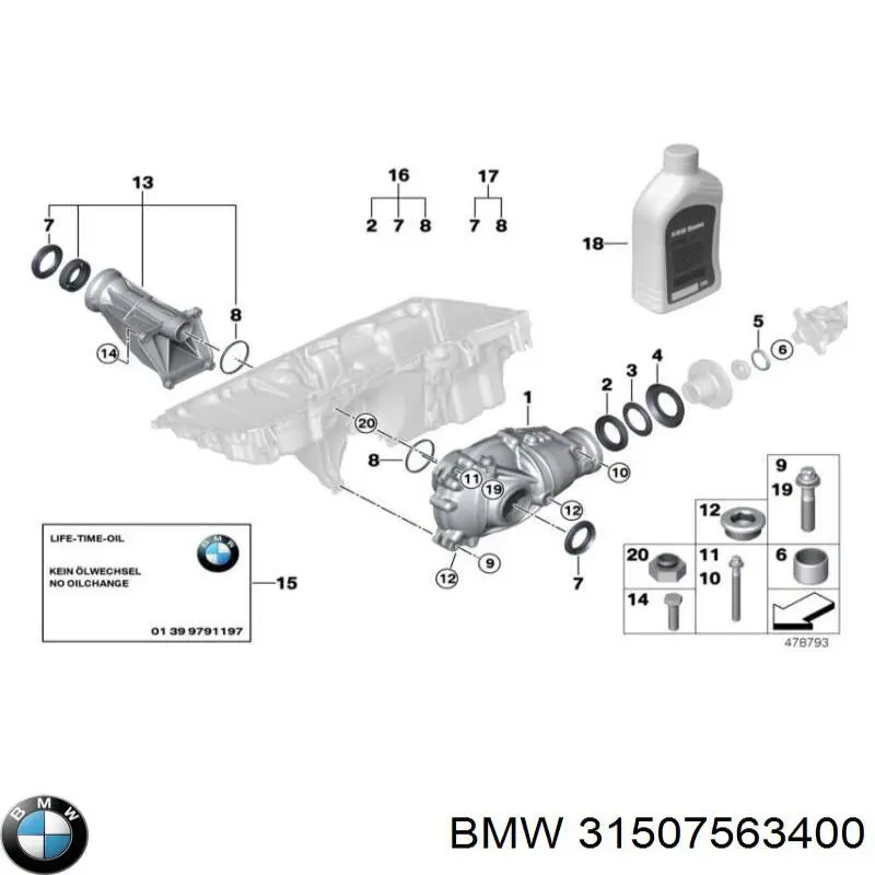 Редуктор переднього моста 31507609300 BMW