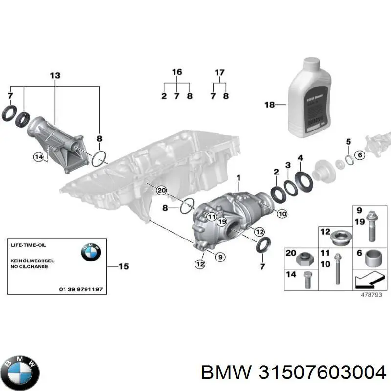 Редуктор переднього моста 31507603004 BMW