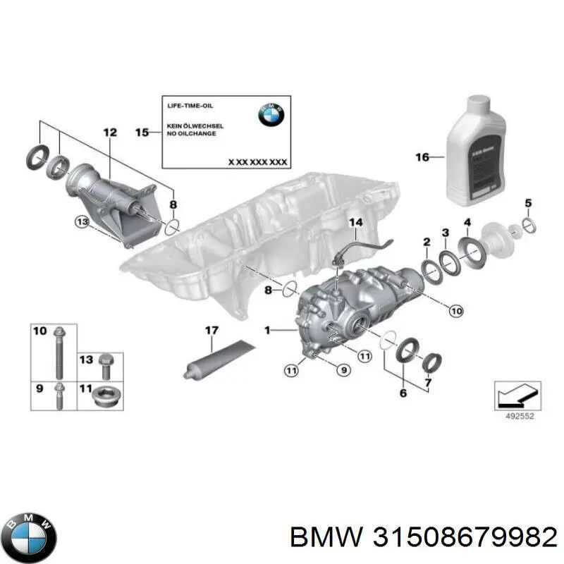 Редуктор переднього ведучого моста (головна передача) BMW 31508679982 ціна, від 699.77 USD