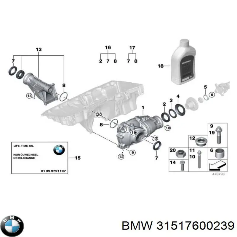 31517600239 BMW Болт переднього важеля, нижнього