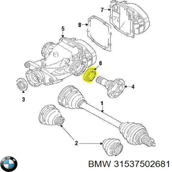Шайба диференціалу переднього моста BMW 31537502681 ціна, від 6.22 USD