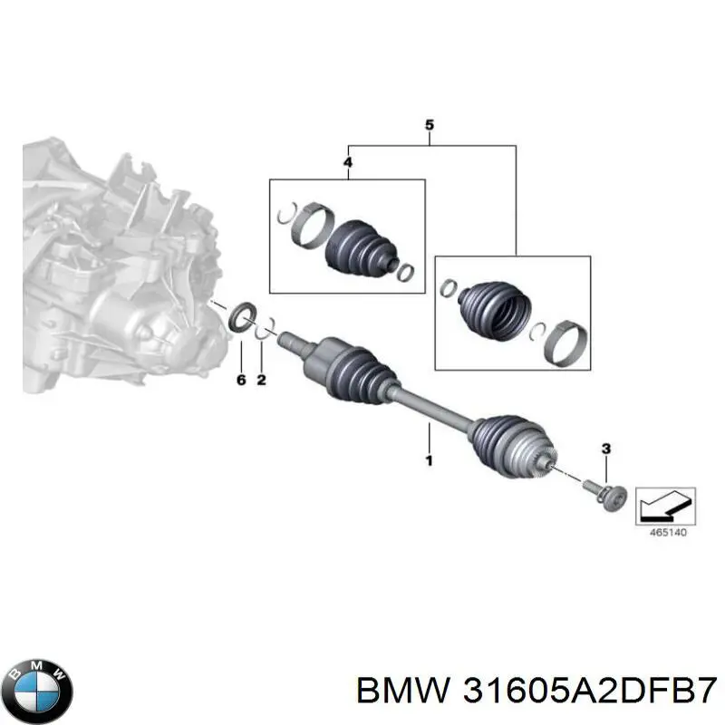 Привід передній лівий BMW 31605A2DFB7 ціна, від 142.82 USD