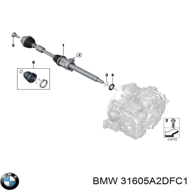 31605A2DFC1 BMW Привід лівий