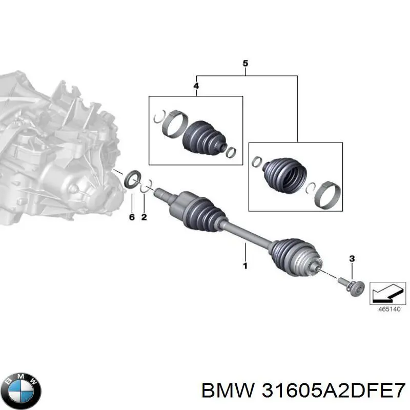 Привід передній лівий BMW 31605A2DFE7 ціна, від 240.44 USD