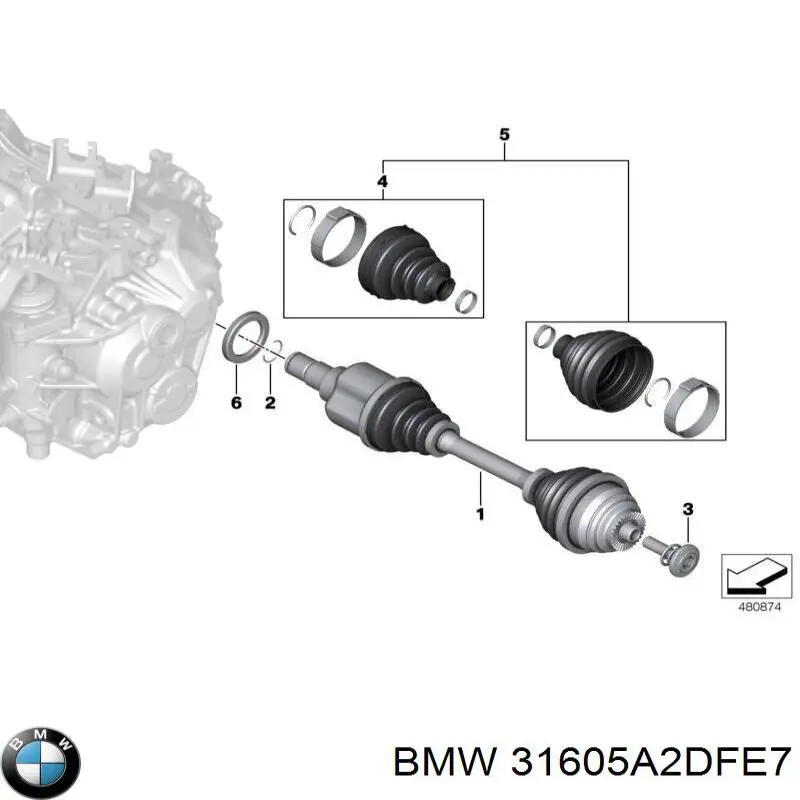 Купити 31602397421 BMW Ліва піввісь