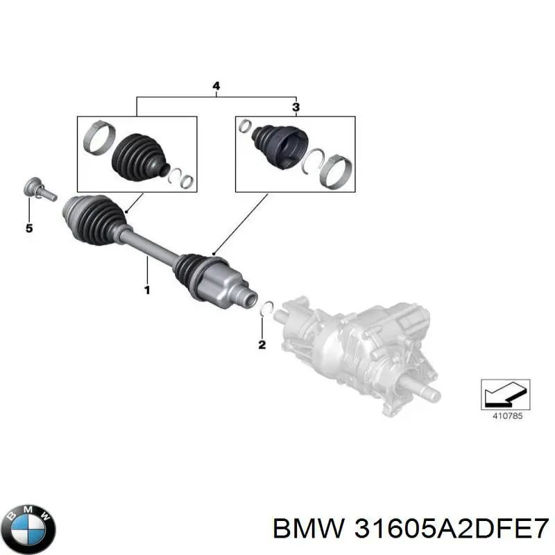 Купити 31605A2DFE7 BMW Ліва піввісь