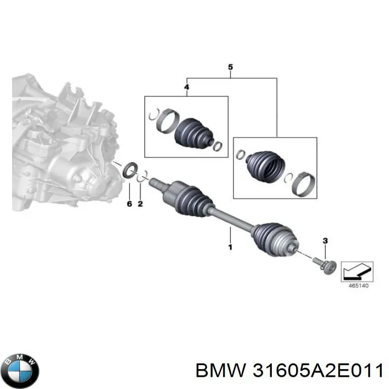 Купити 31605A2E011 BMW Ліва піввісь