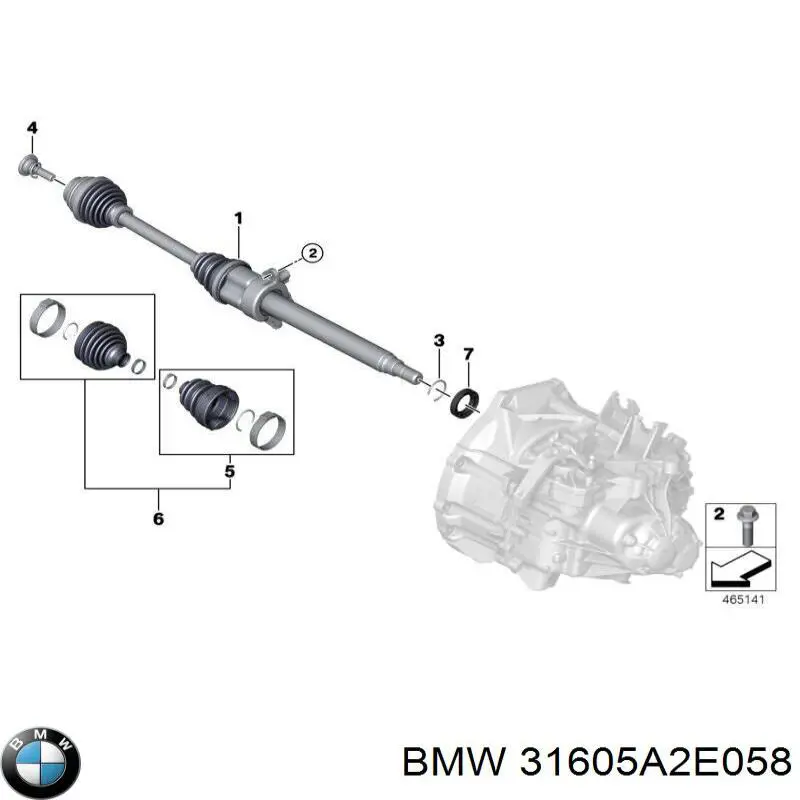 Піввісь передня, права BMW 31608485756 ціна, від 84.94 USD