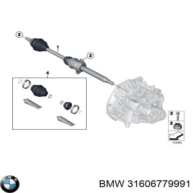 Пильники ШРУСів передній піввісі, комплект 31606779991 BMW