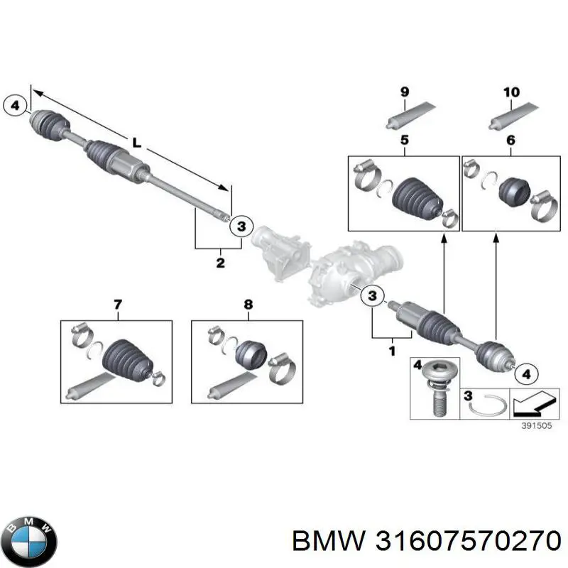 Пильник гранати внутрішній, передній півосі BMW 31607570270 ціна, від 25.98 USD