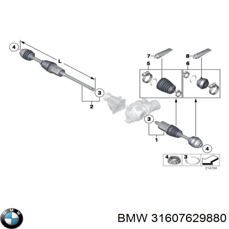 31607629880 BMW піввісь (привід передня, права)