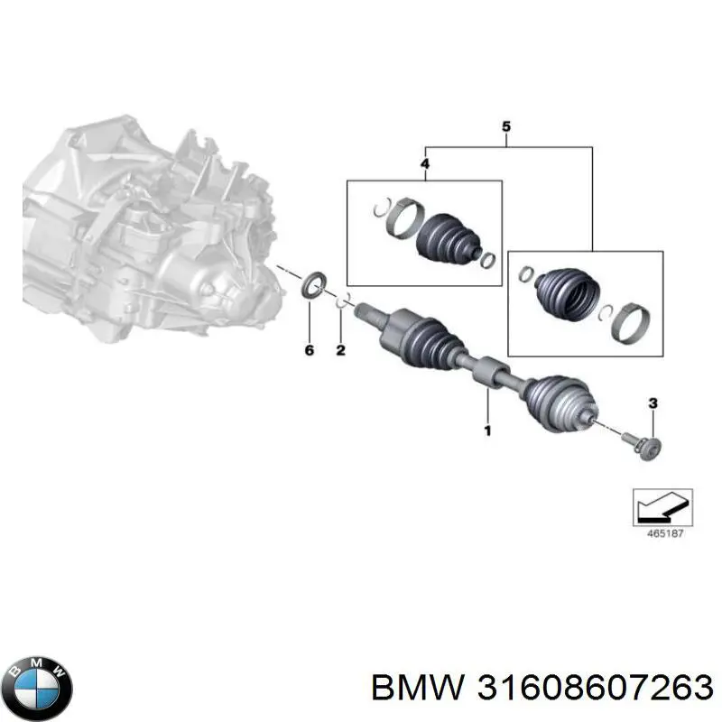 Привід передній лівий BMW 31608607263 ціна, від 85.03 USD