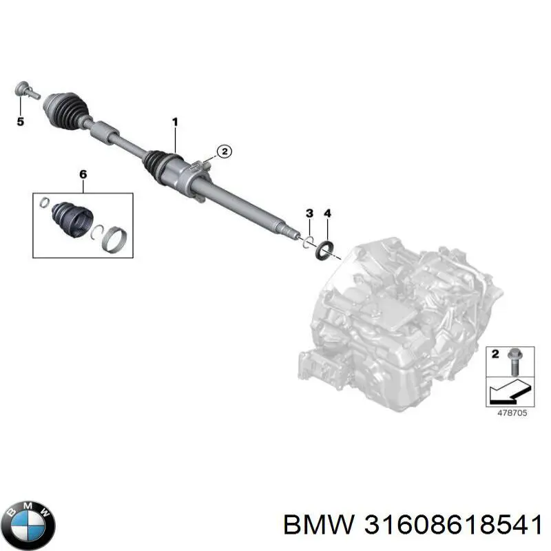 Купити 31608618541 BMW Пильник шарніра кутових швидкостей внутрішній передній