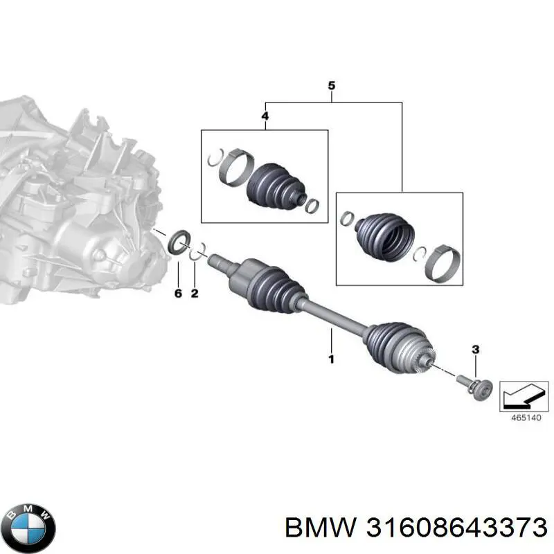 31608643373 BMW Привід лівий