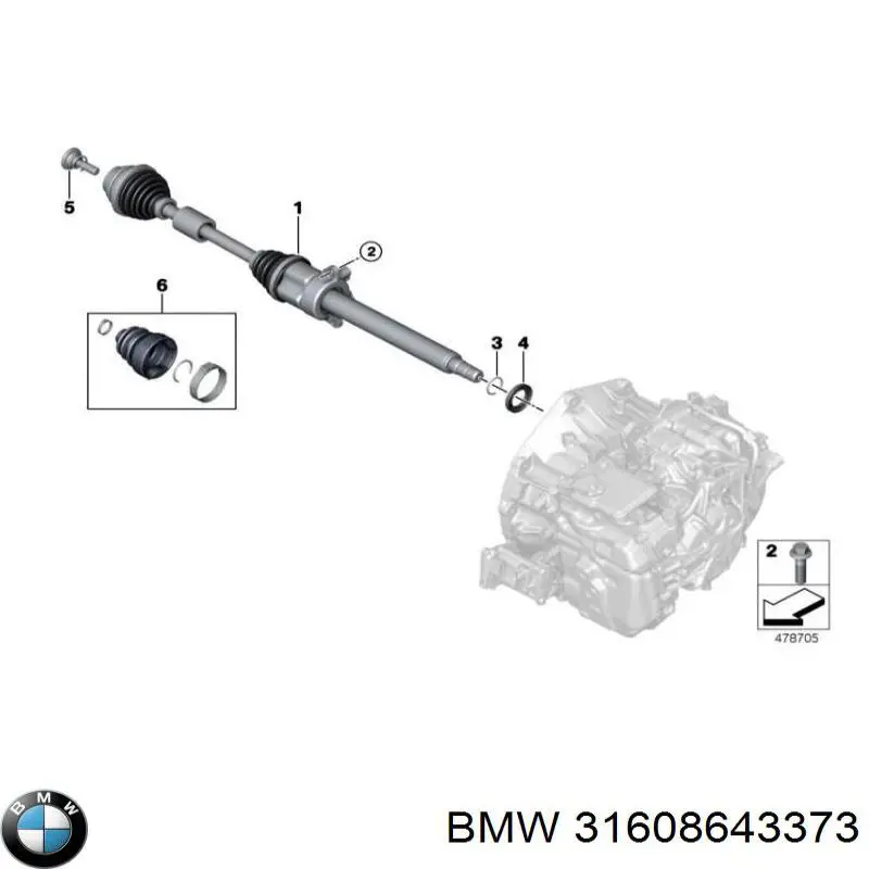 Привід передній лівий BMW 31608643373 ціна, від 98.33 USD