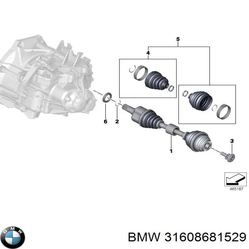 Привід передній лівий BMW 31608681529 ціна, від 77.44 USD