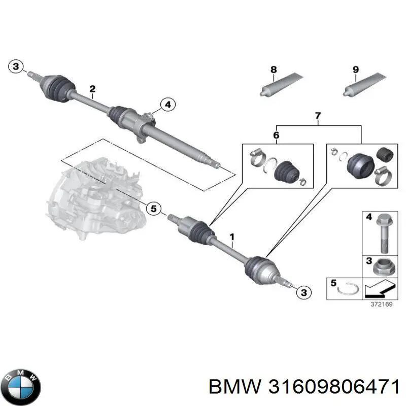 Купити 31609806471 BMW Ліва піввісь
